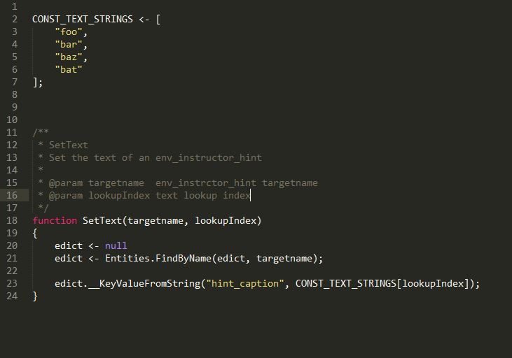 sample lookup vscript