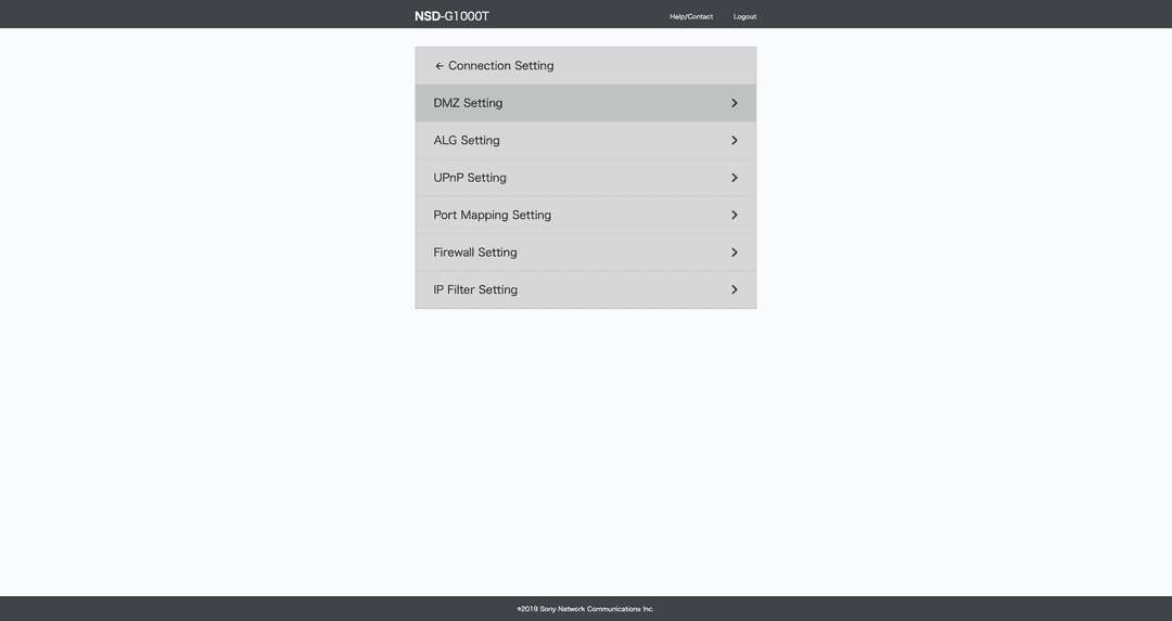 Sony router connection settings